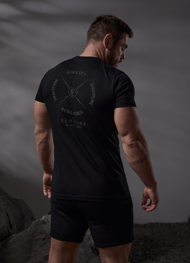 Gym King Compass Tee - Black