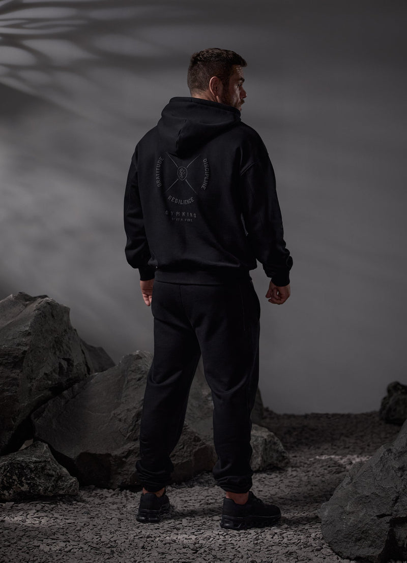 Gym King Compass Hood Tracksuit - Black