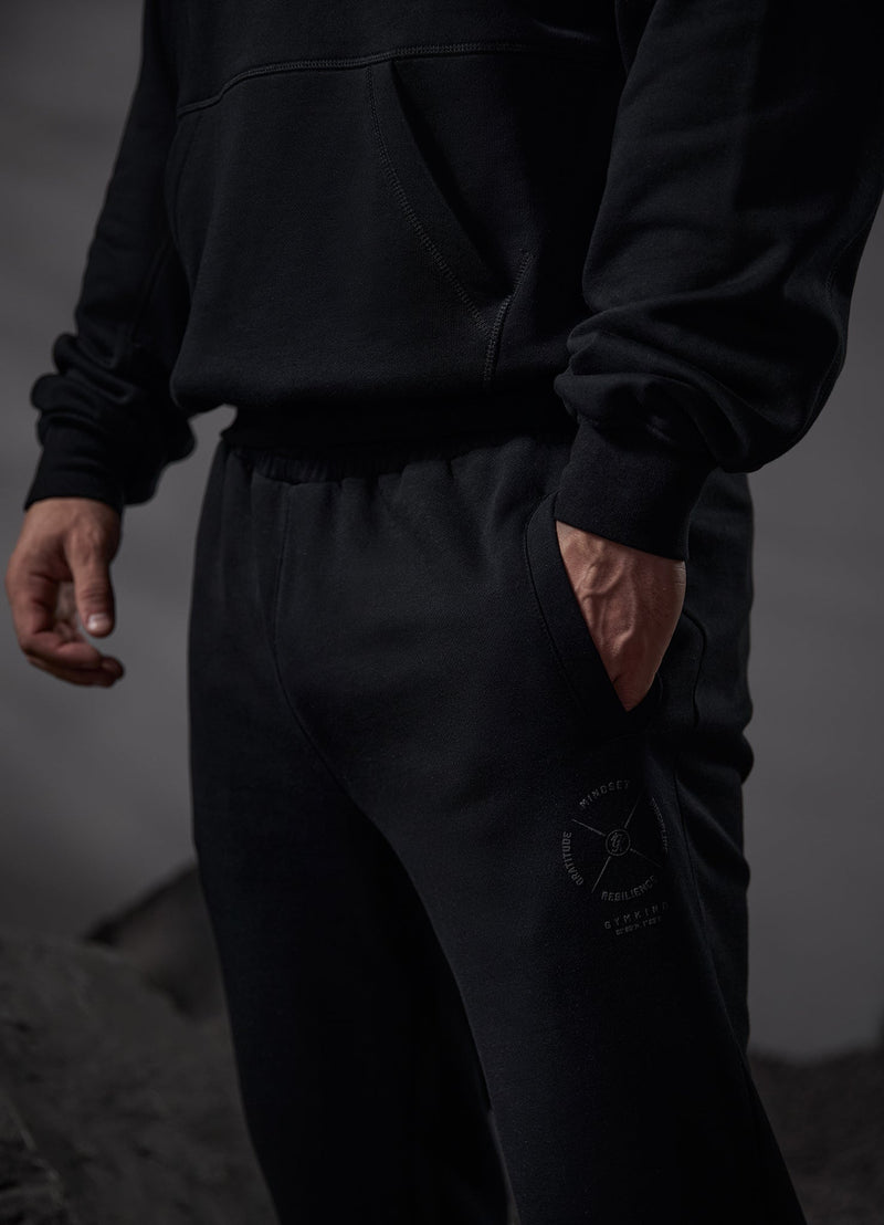 Gym King Compass Hood Tracksuit - Black