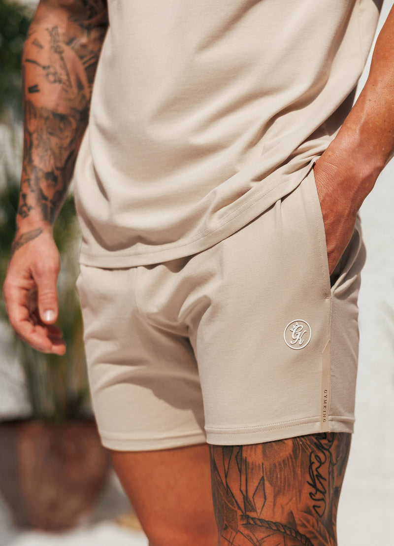 Gym King Pro Logo Jersey 6" Short - Light Stone