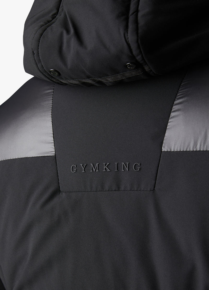 Gym King Summit Contrast Panel Puffer Jacket - Black