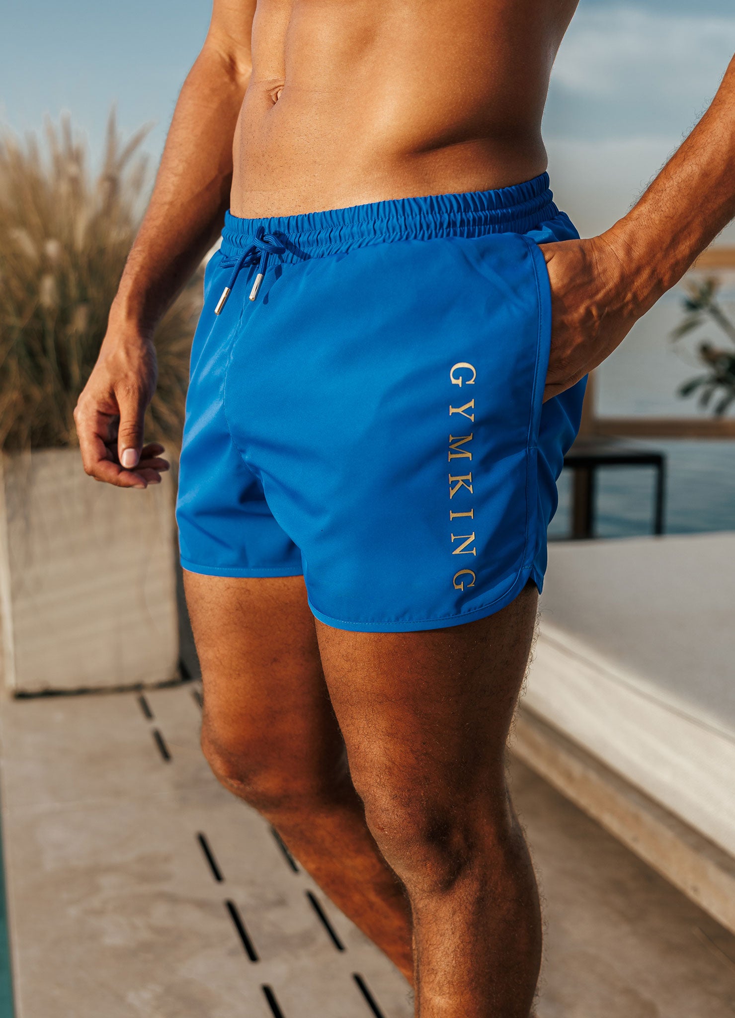 Gym King Blaze 3" Swimshort - Sonic Blue