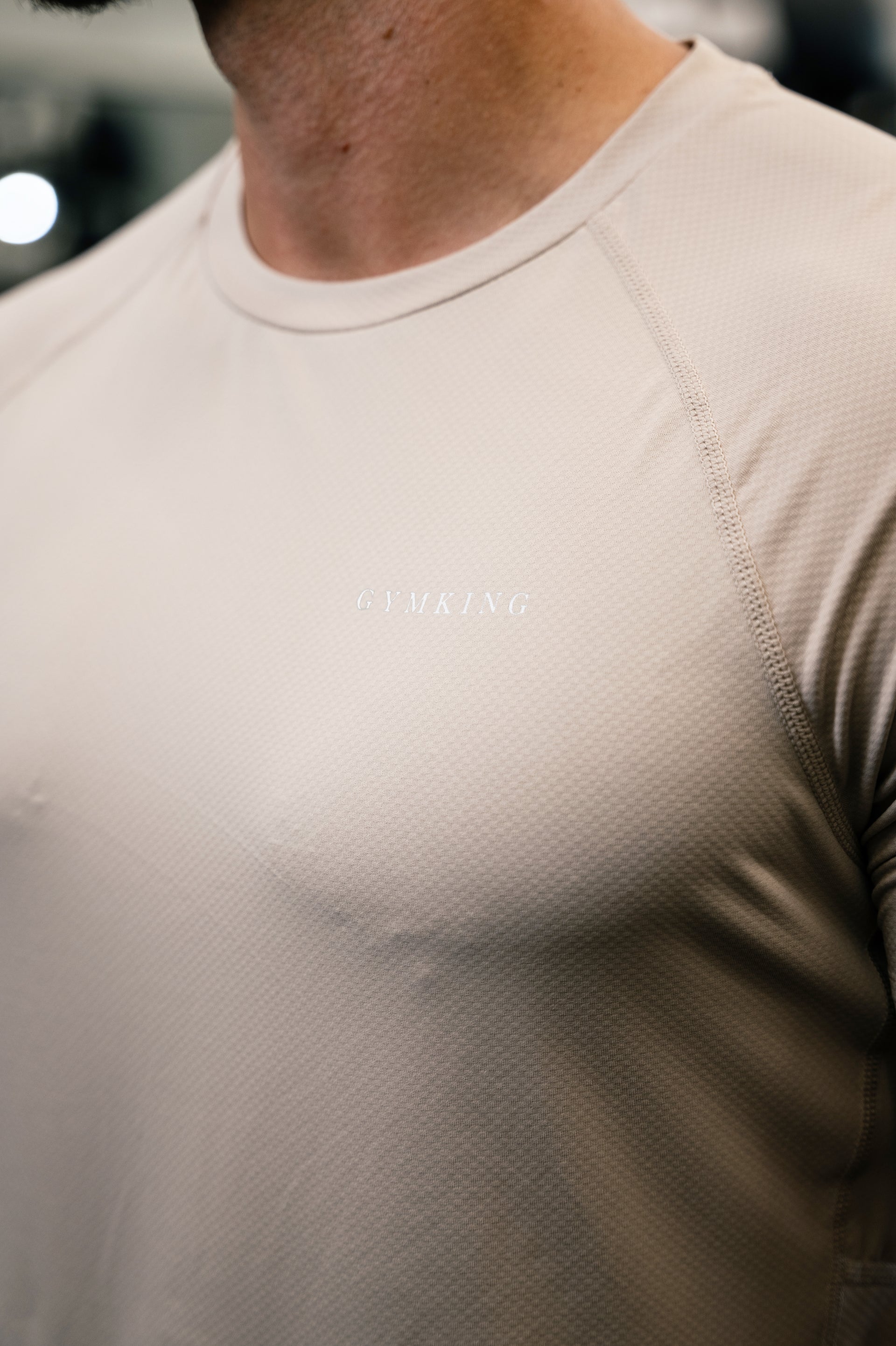 Gym King Energy Linear T-Shirt - Stoneware