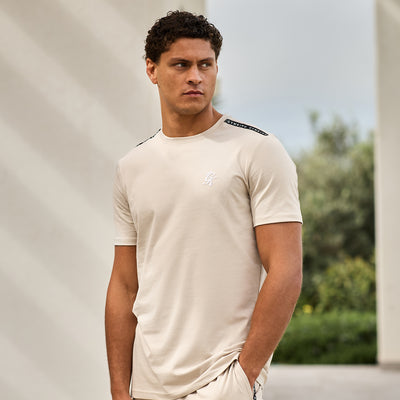 Gym King Taped Jersey T-Shirt - Light Stone