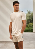 Gym King Taped Jersey T-Shirt - Light Stone thumbnail