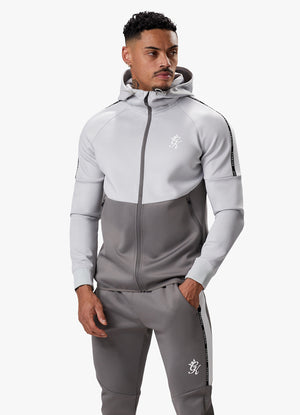 Gym King Taped Core Plus FZ Hood - Silver Grey/Steel