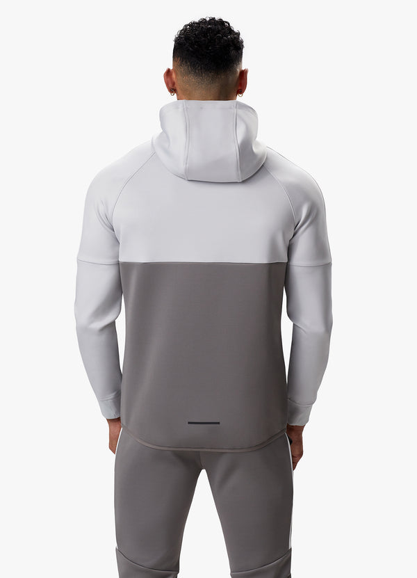 Gym King Taped Core Plus FZ Hood - Silver Grey/Steel