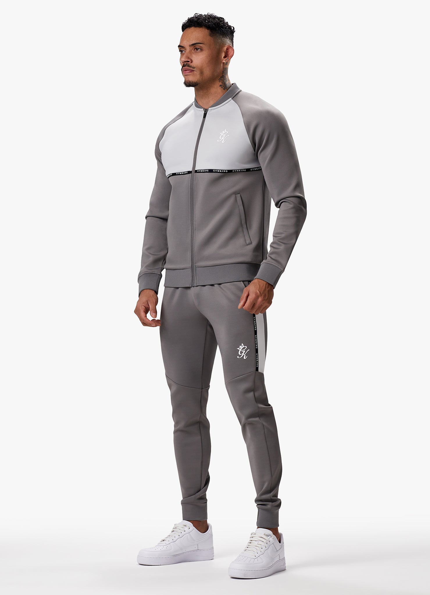 Gym King Taped Core Plus Jacket Steel Silver Grey GYM KING