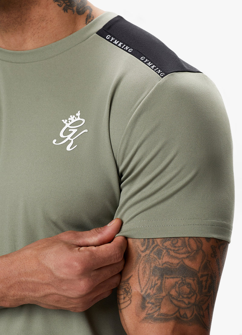 Gym King Taped Core Plus Tee - Soft Khaki