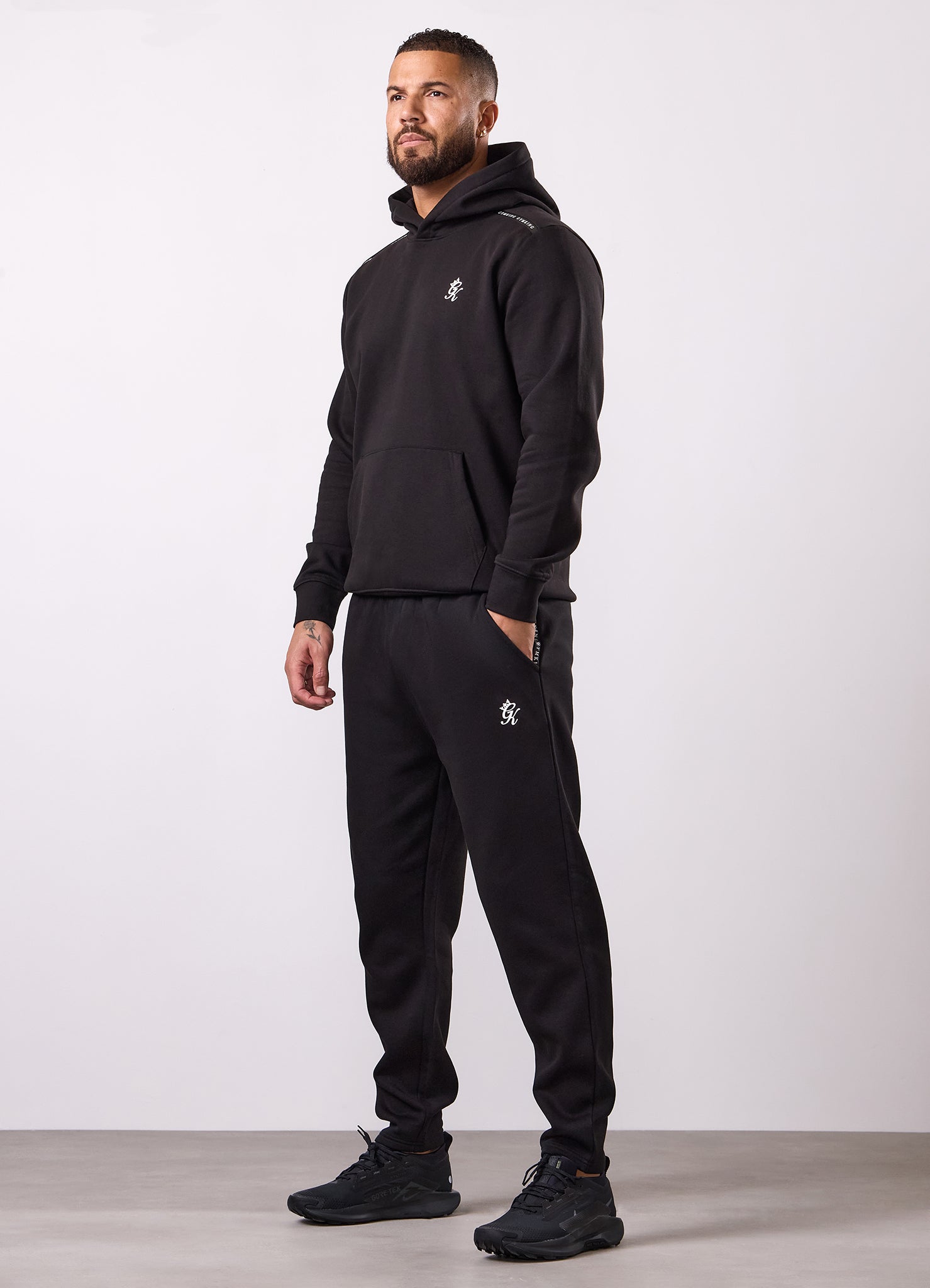 Gym King Taped Fleece Hood - Black