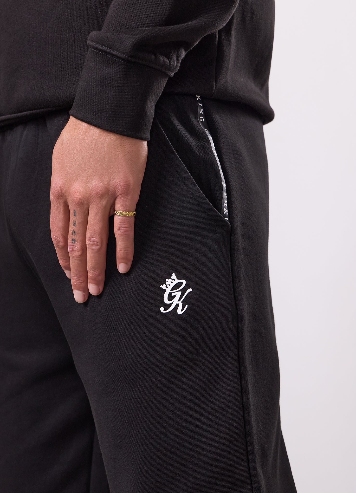 Gym King Taped Fleece Tracksuit - Black