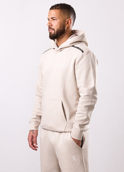 Gym King Taped Fleece Hood - Light Stone