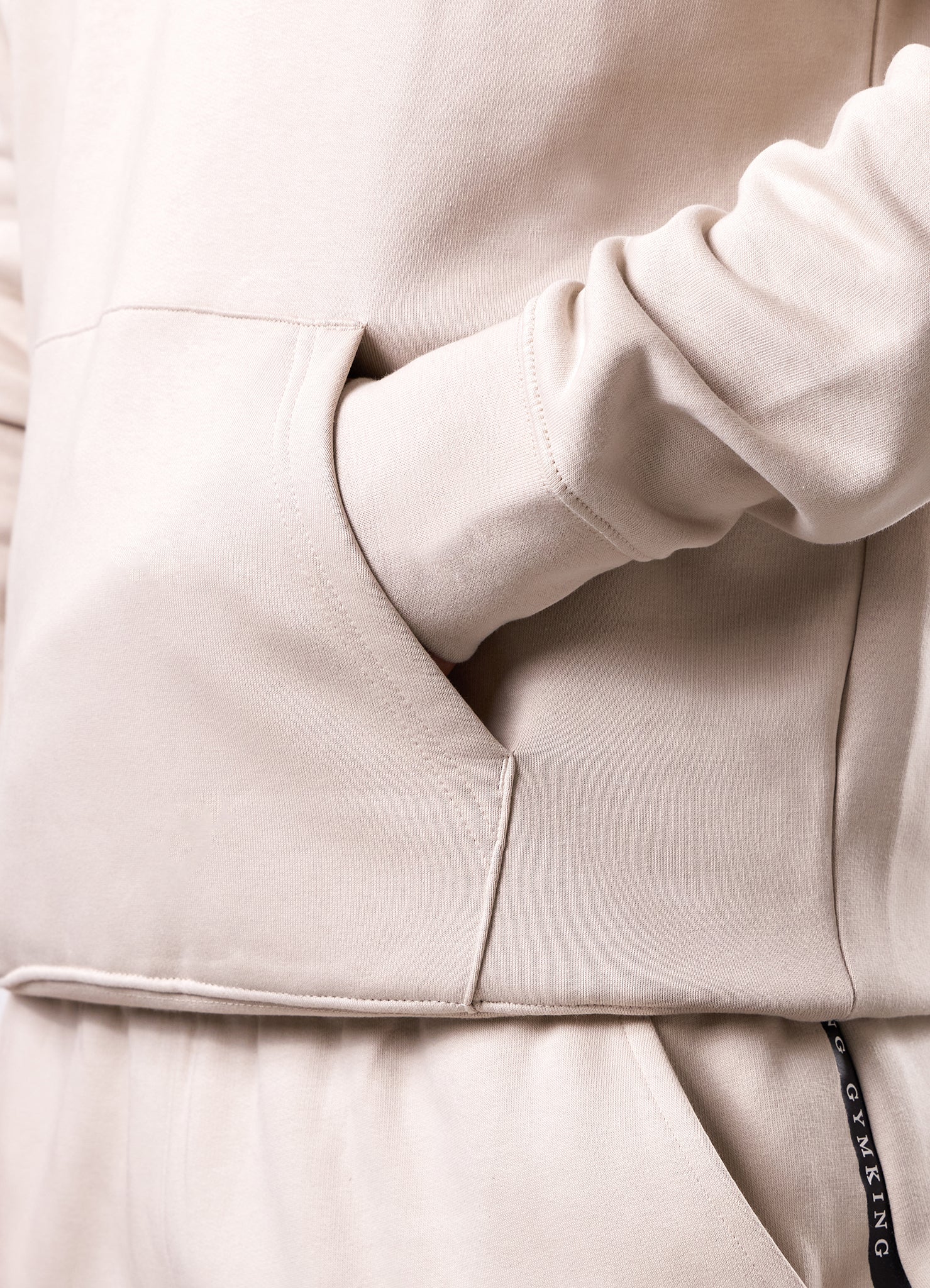 Gym King Taped Fleece Tracksuit - Light Stone