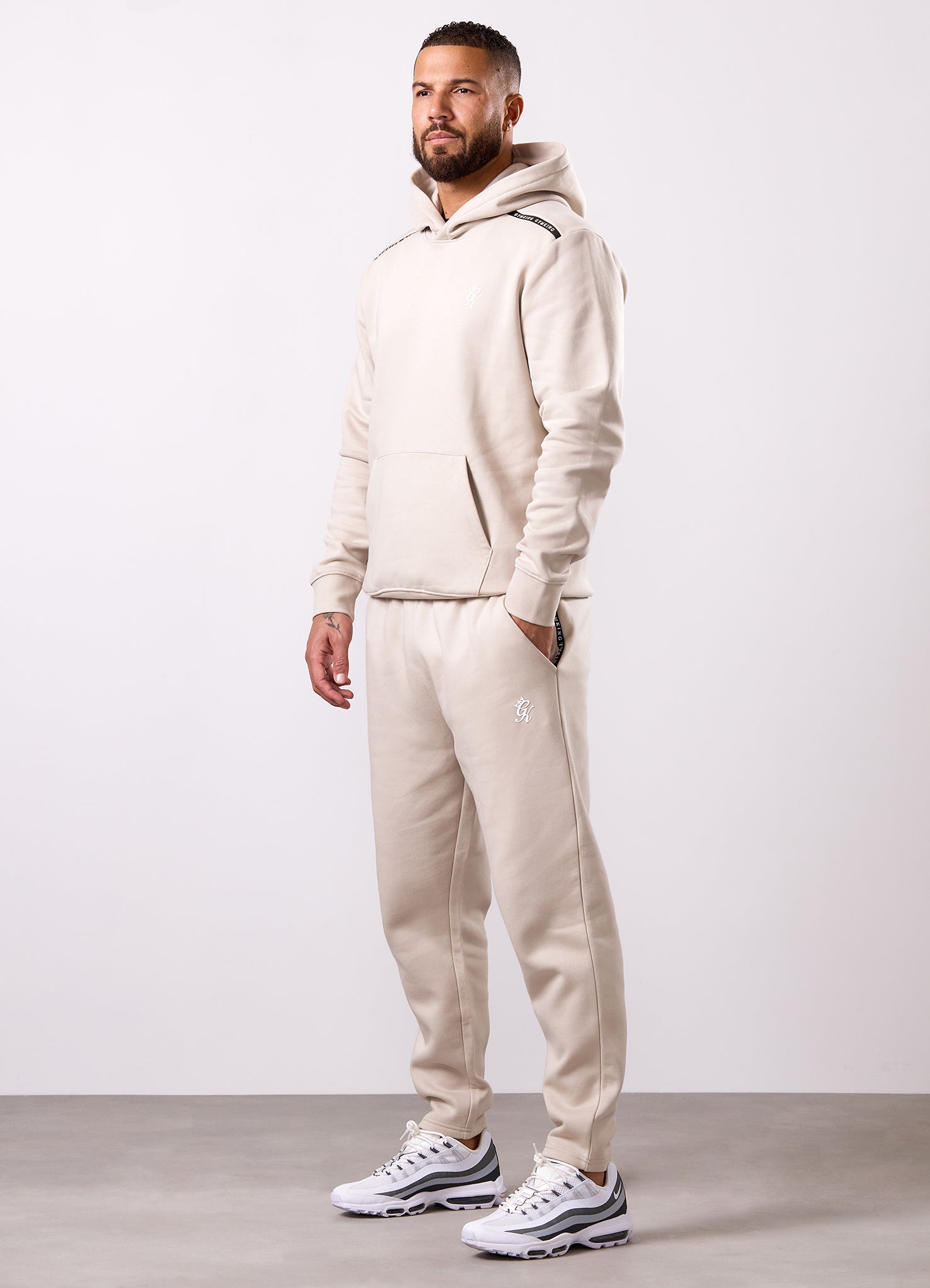Gym King Taped Fleece Jogger - Light Stone
