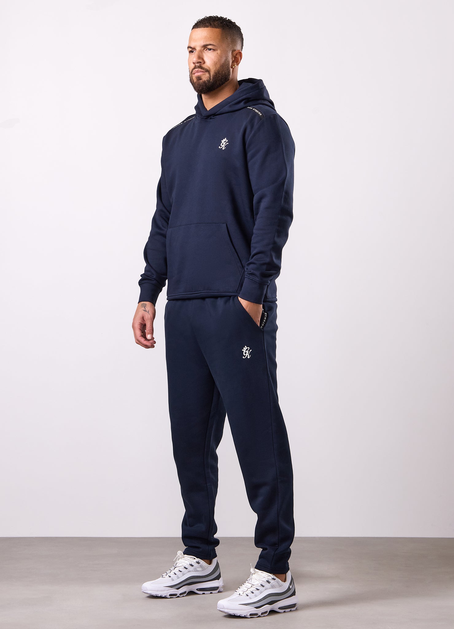 Gym King Taped Fleece Hood - Navy