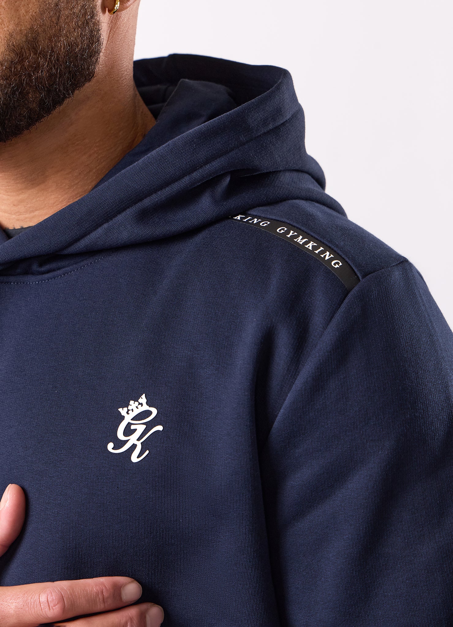 Gym King Taped Fleece Hood - Navy