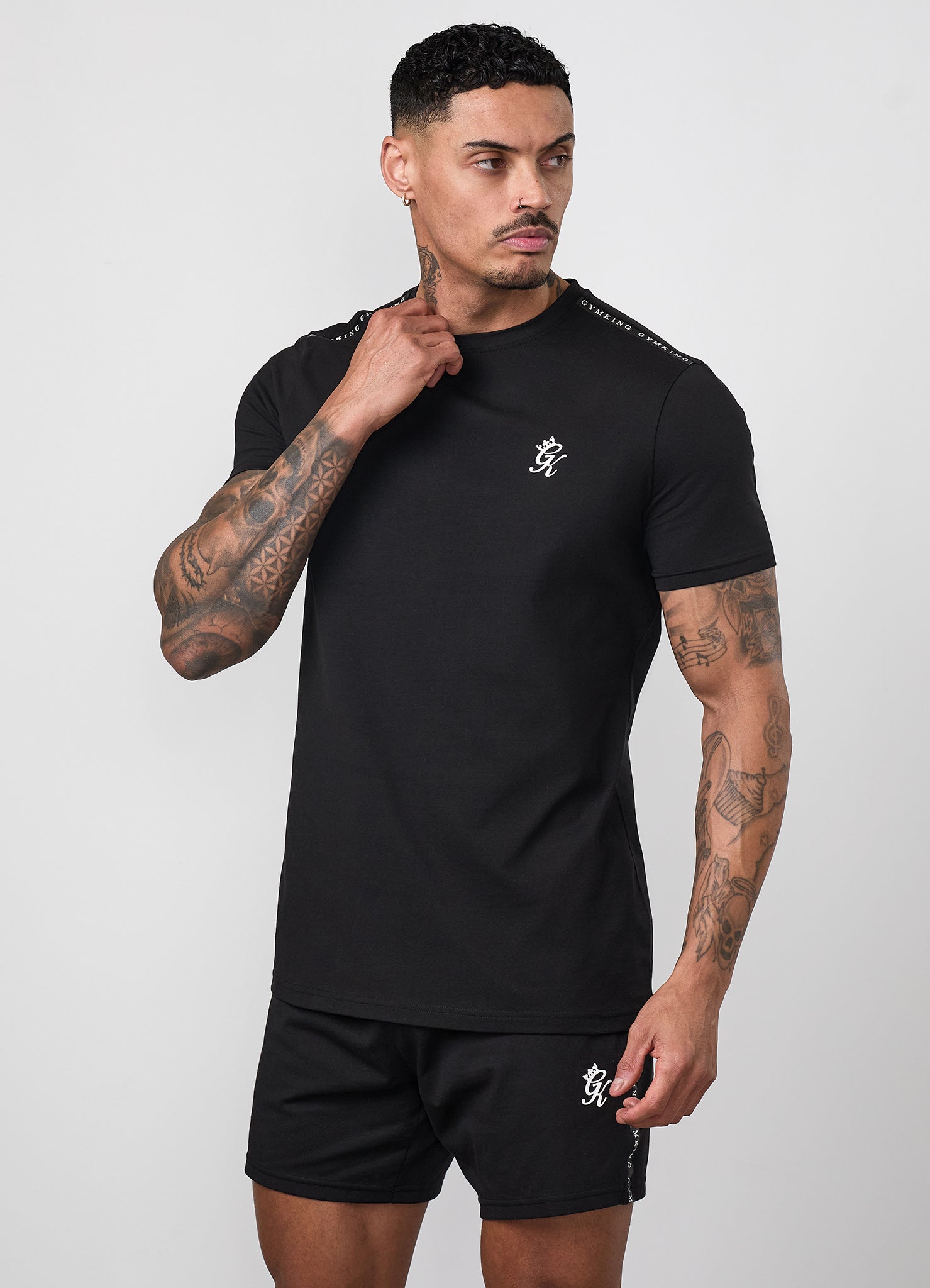 Gym King Taped Jersey Tee - Black