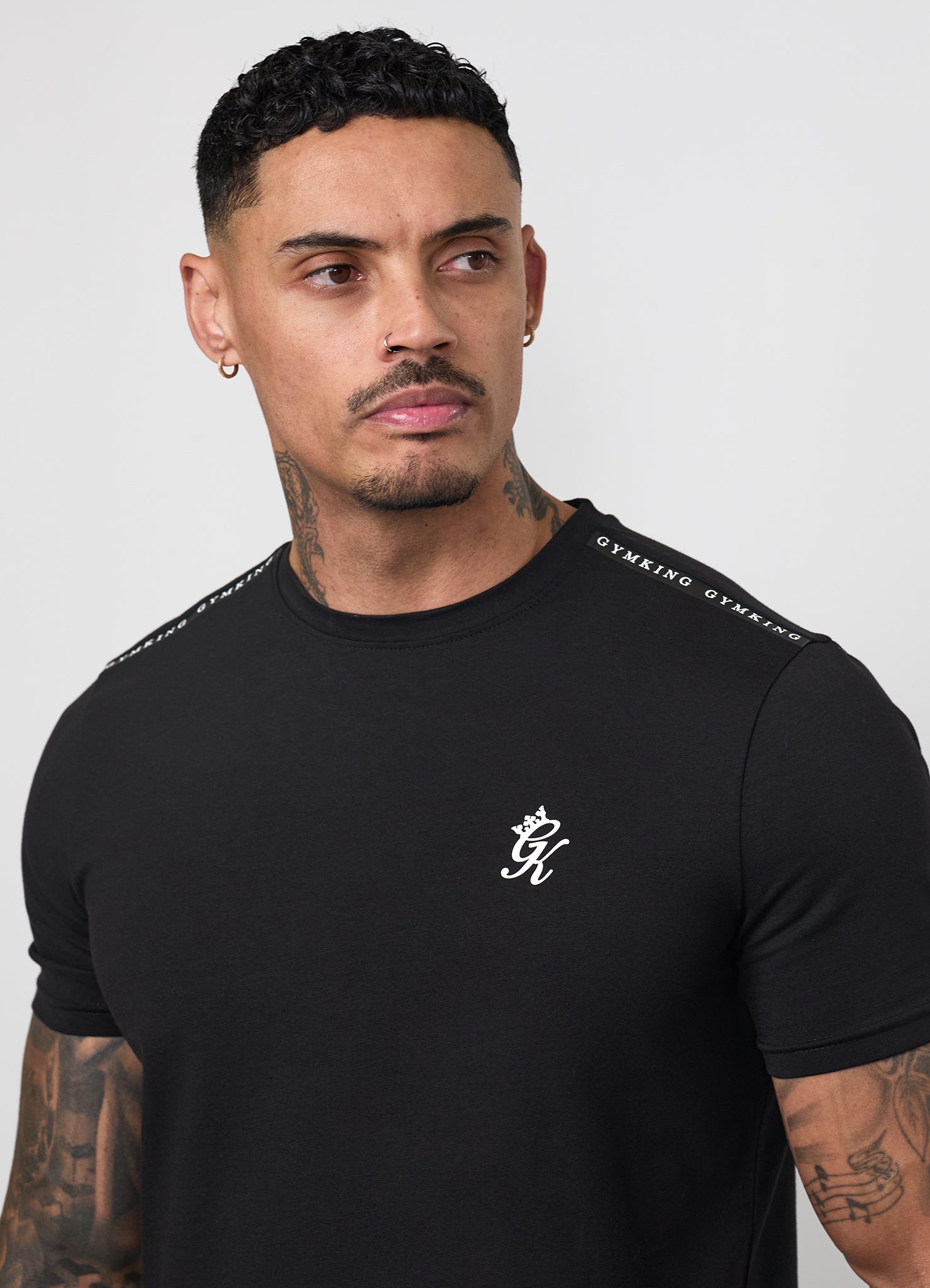 Gym King Taped Jersey Tee - Black