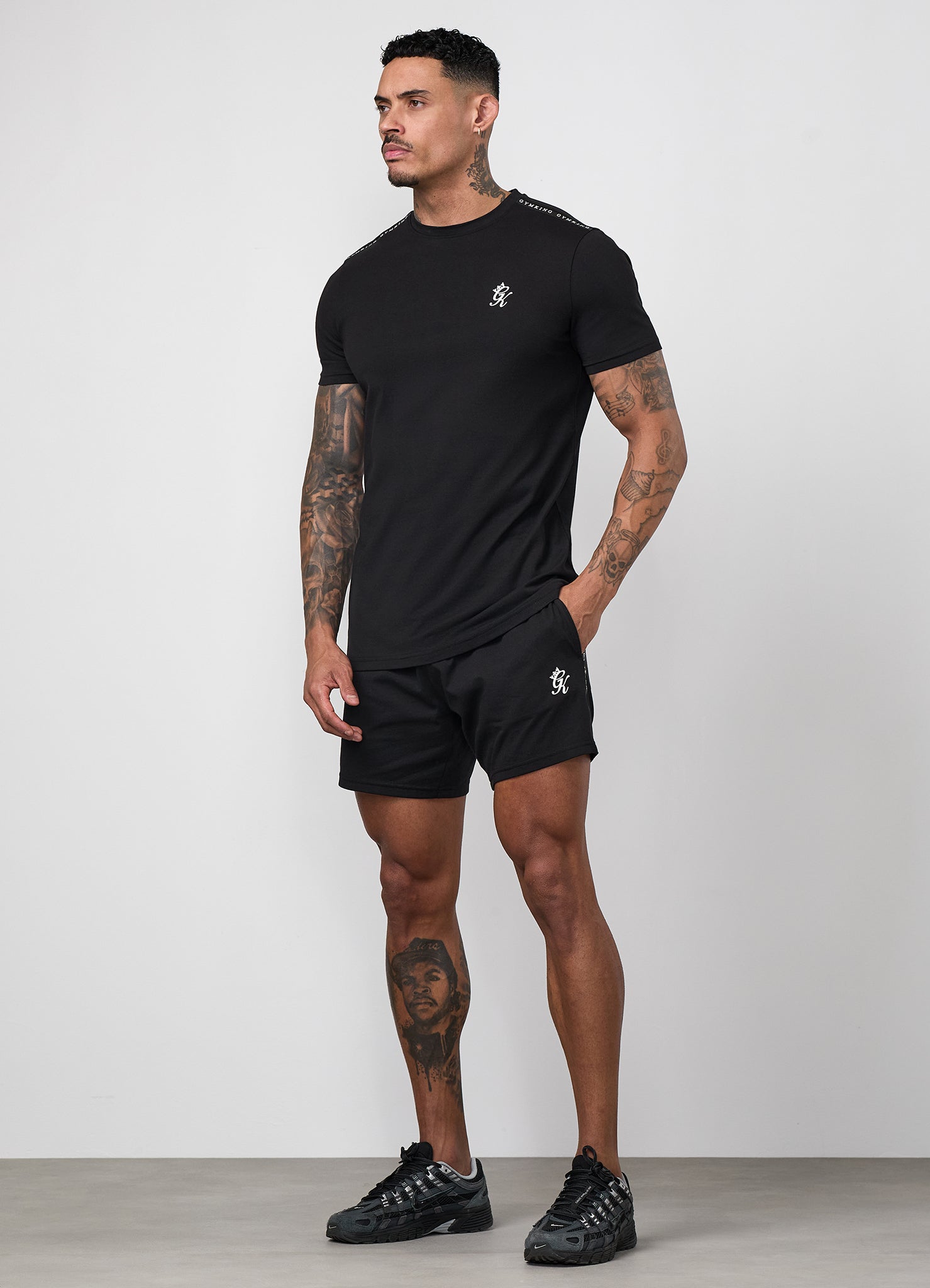 Gym King Taped Jersey Tee - Black