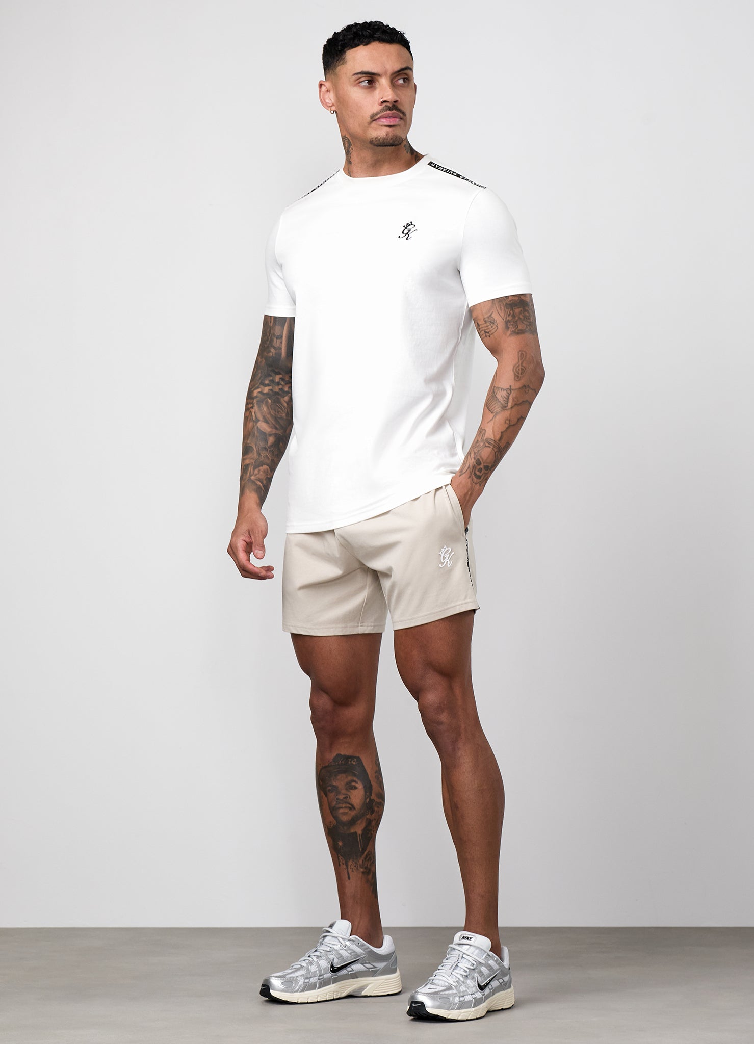 Gym King Taped Jersey Tee - Cream