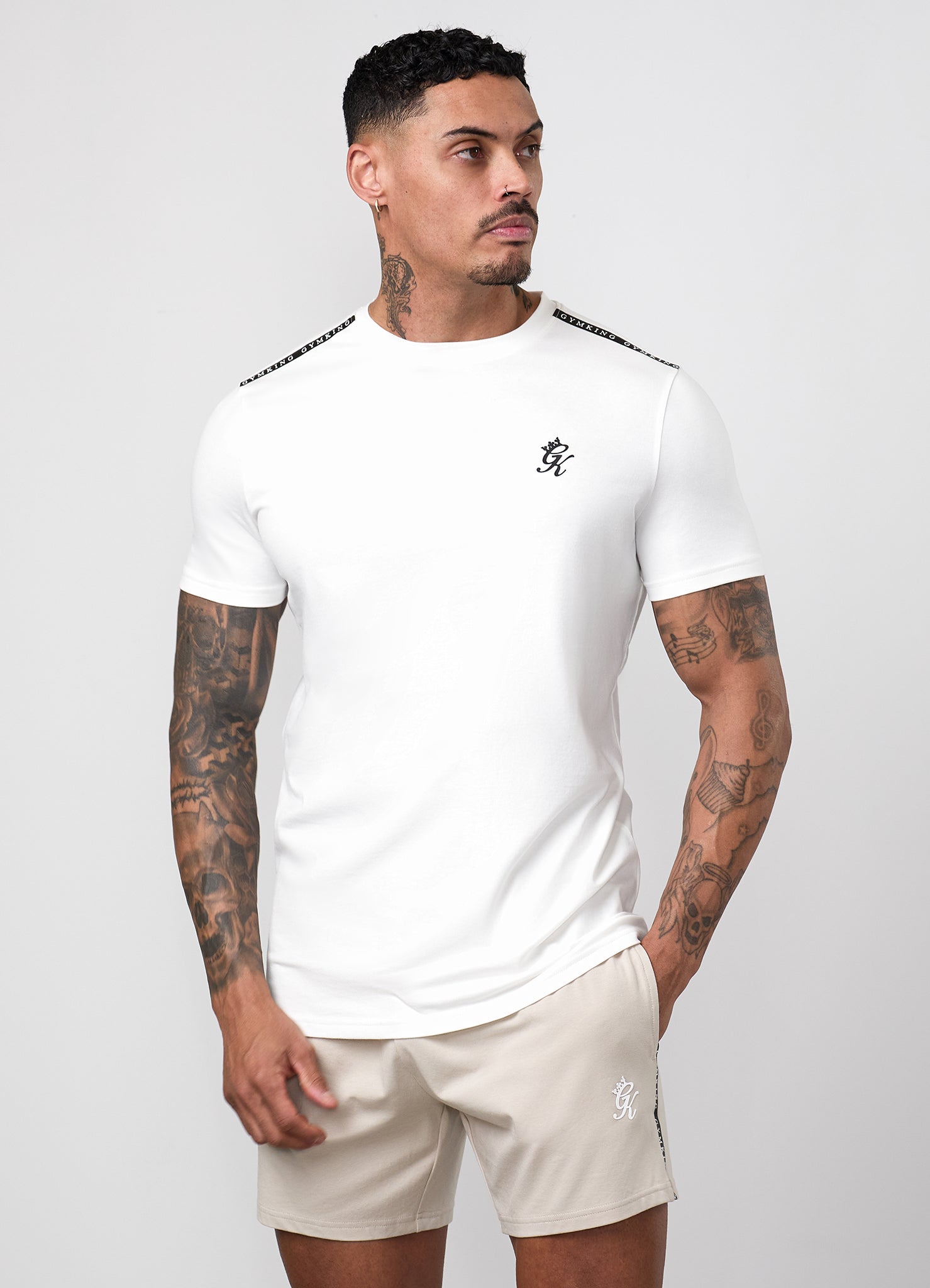 Gym King Taped Jersey Tee - Cream