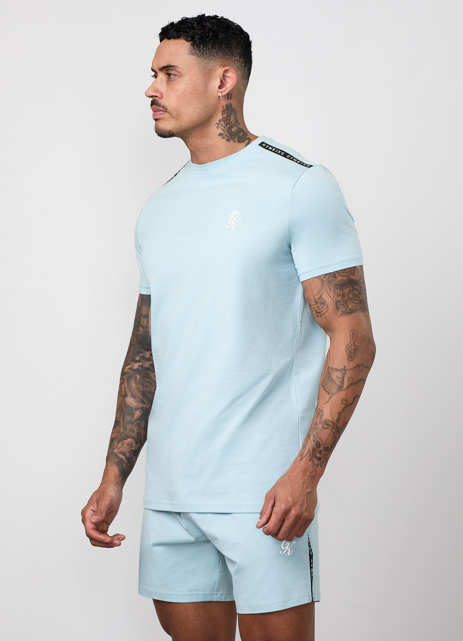Gym King Taped Jersey T-Shirt - Dusky Mint