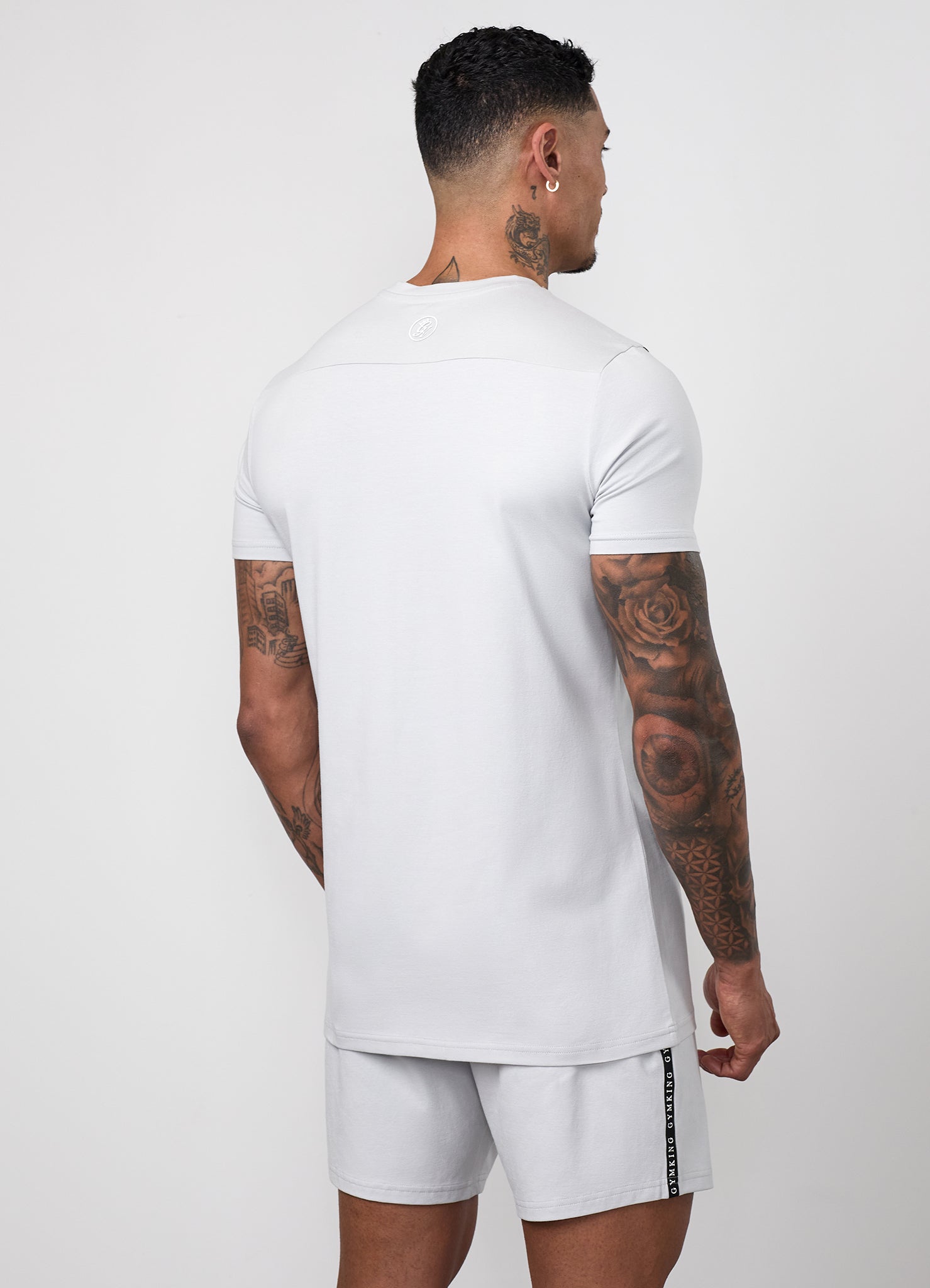 Gym King Taped Jersey Tee - Light Grey