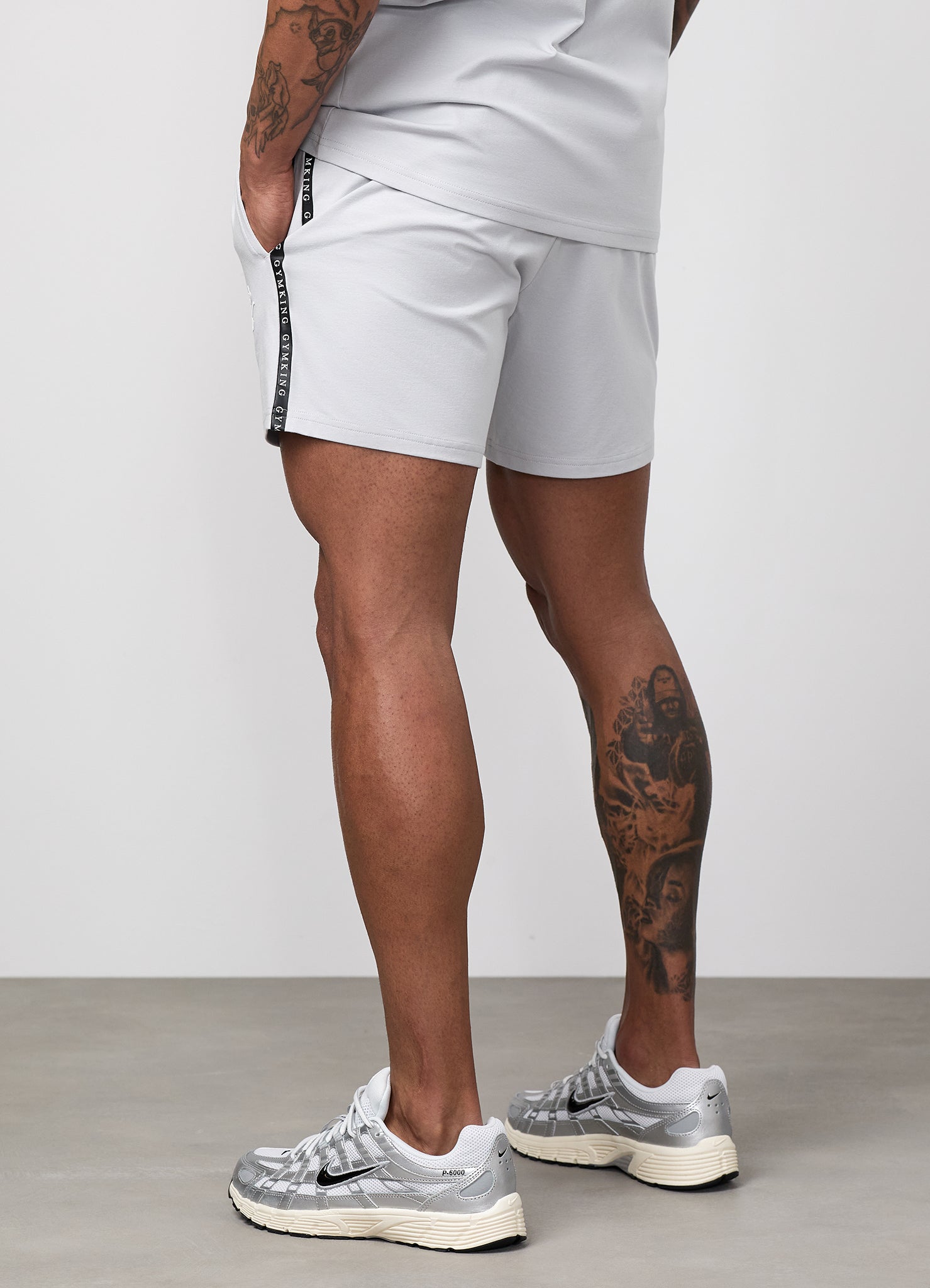 Gym King Taped Jersey Short - Light Grey