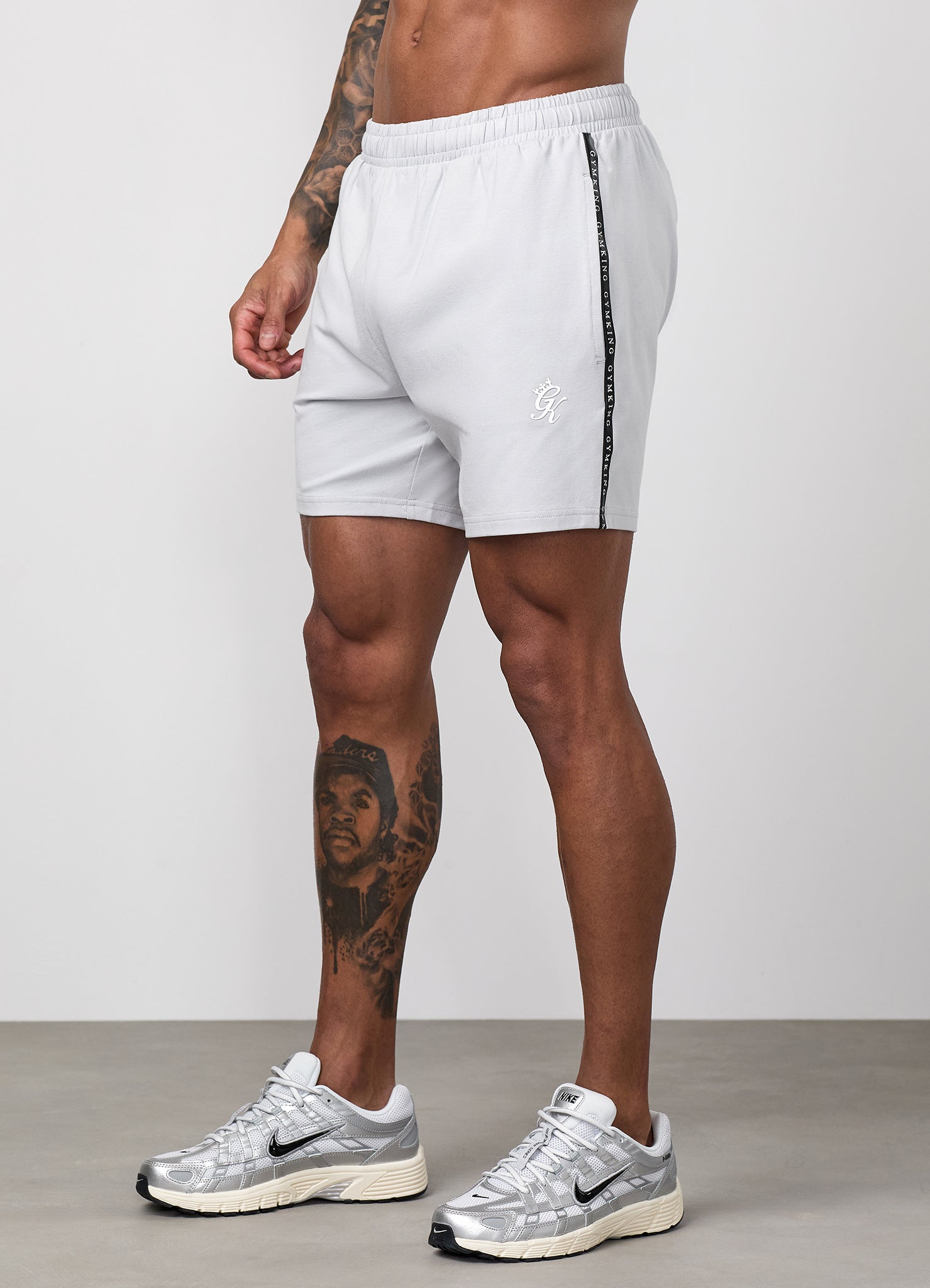 Gym King Taped Jersey Short - Light Grey