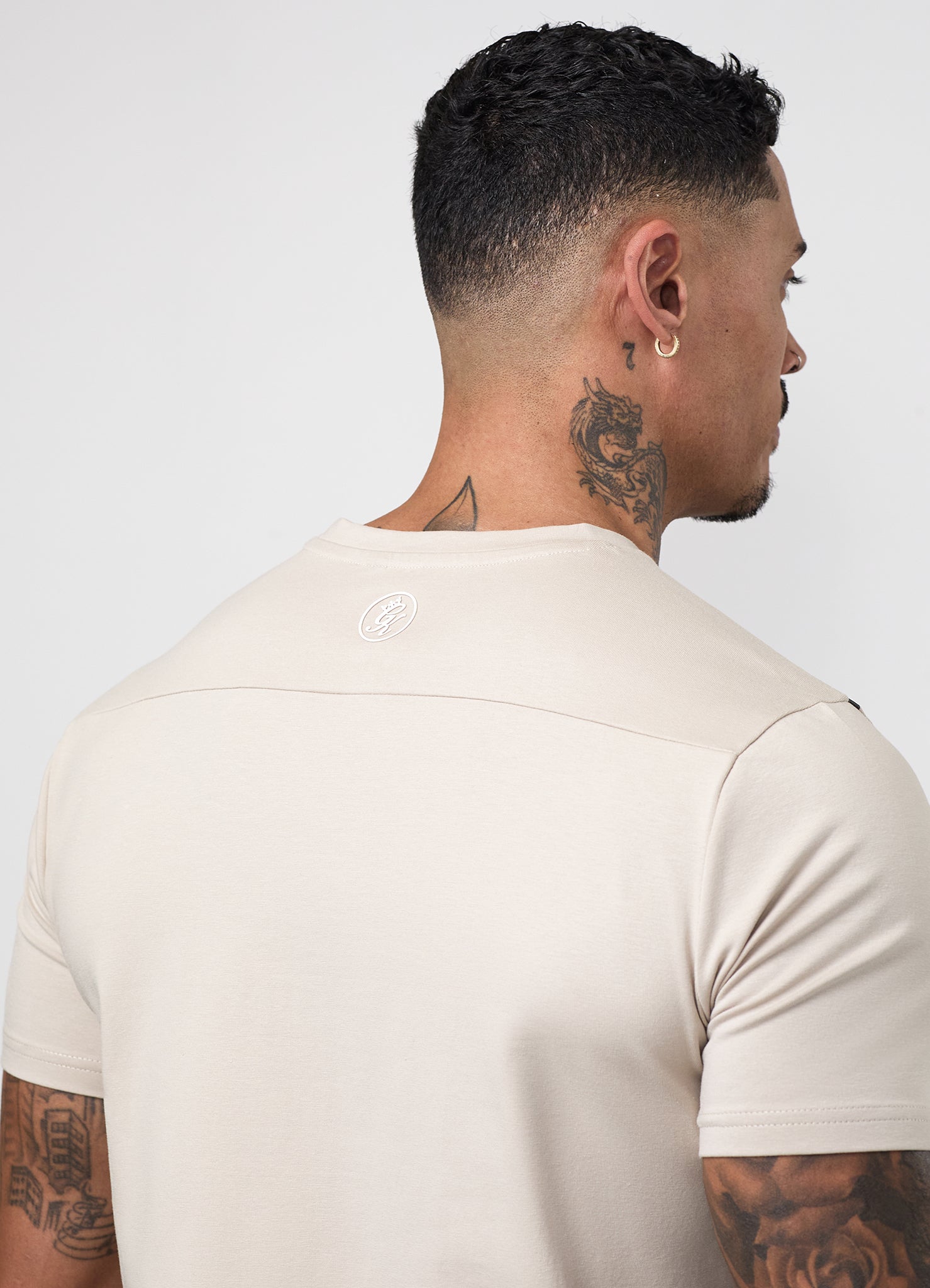 Gym King Taped Jersey Tee - Light Stone