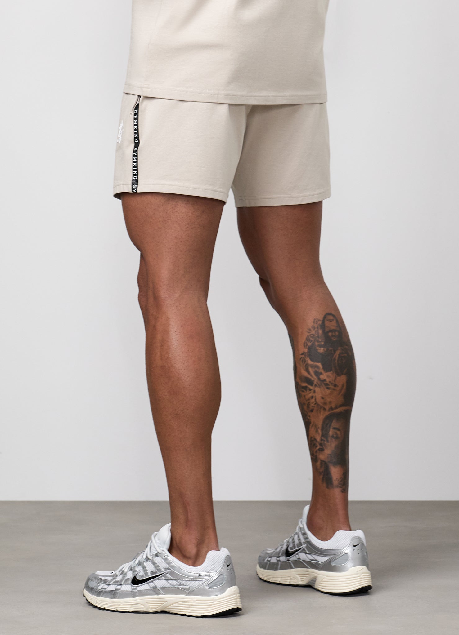 Gym King Taped Jersey Short - Light Stone