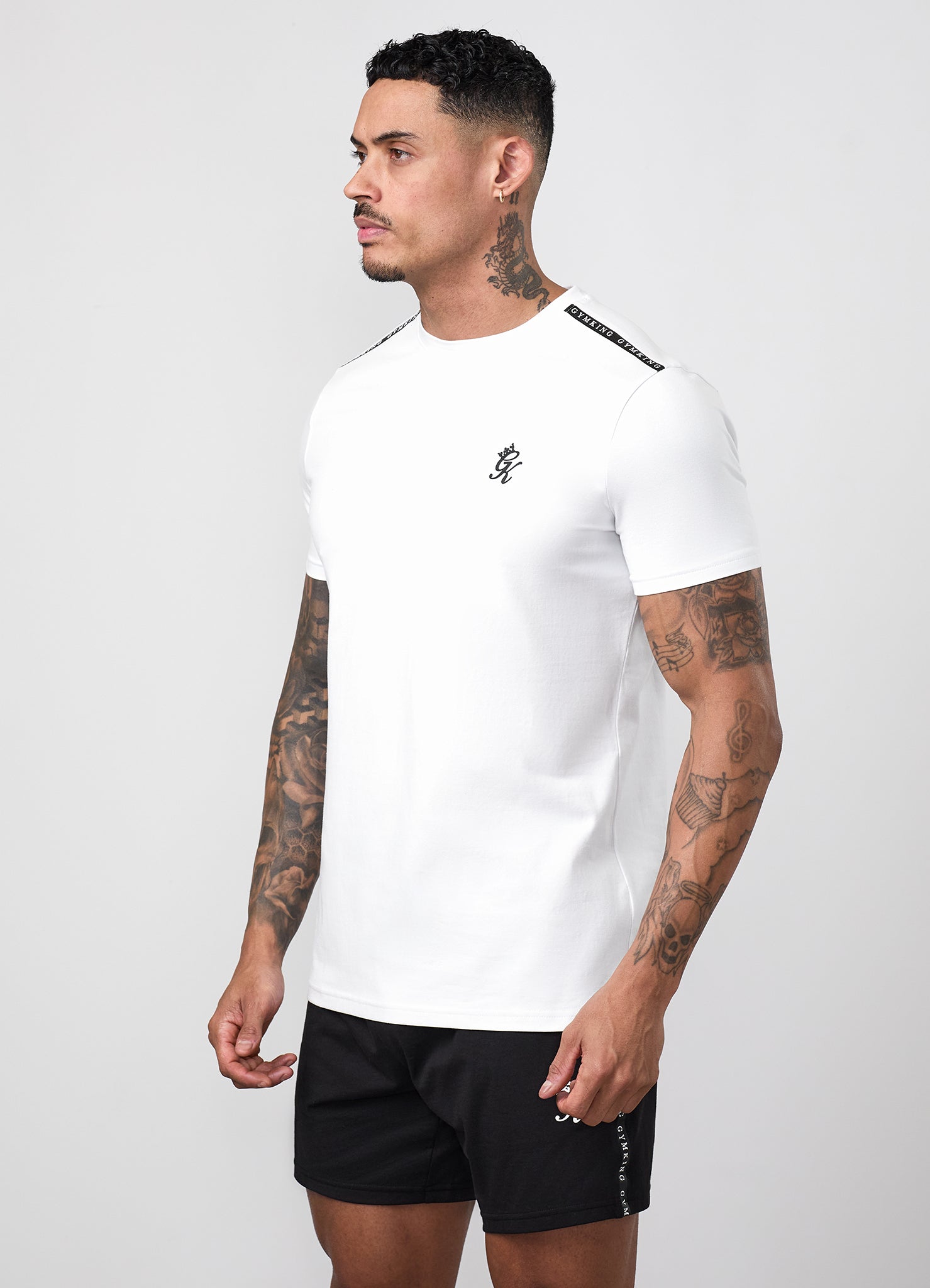 Gym King Taped Jersey Tee - White