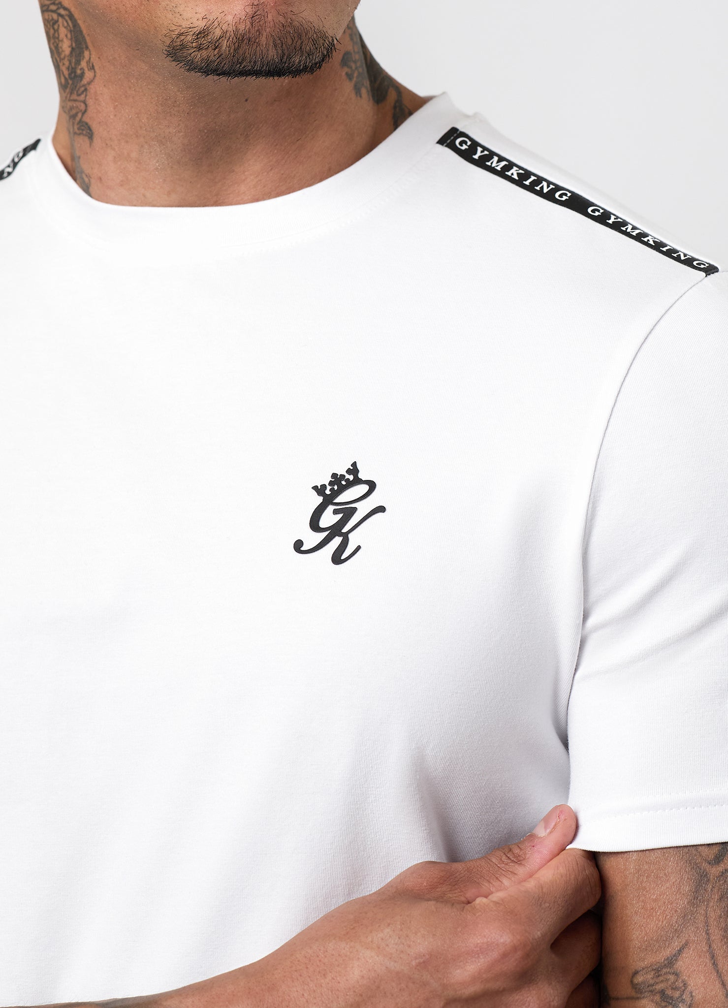 Gym King Taped Jersey Tee - White