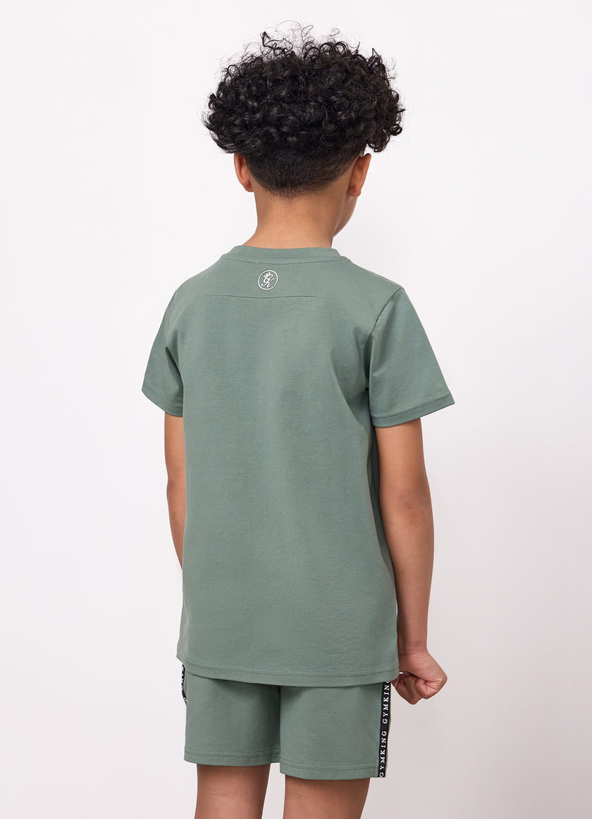 Gym King Older Kids Taped Tee - Fern