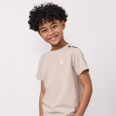 Gym King Older Kids Taped Tee - Light Stone