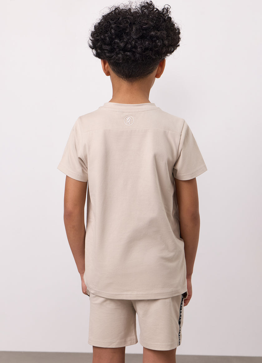 Gym King Older Kids Taped Tee - Light Stone