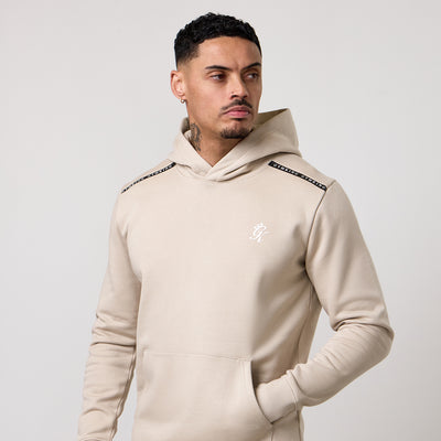 Gym King Taped Fleece Hoodie - Light Stone