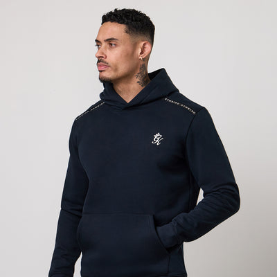 Gym King Taped Fleece Hoodie - Navy