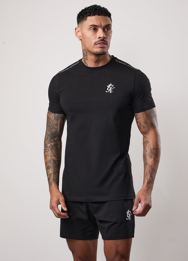 Gym King Taped Jersey Tee - Black