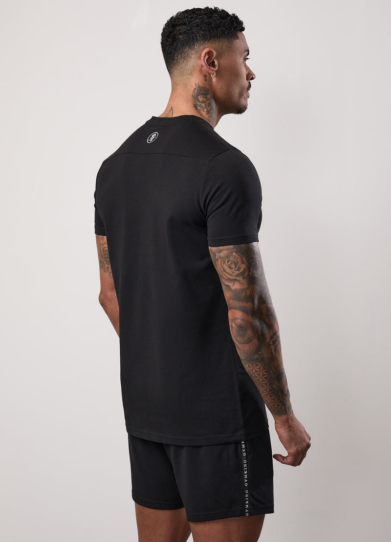 Gym King Taped Jersey Tee - Black