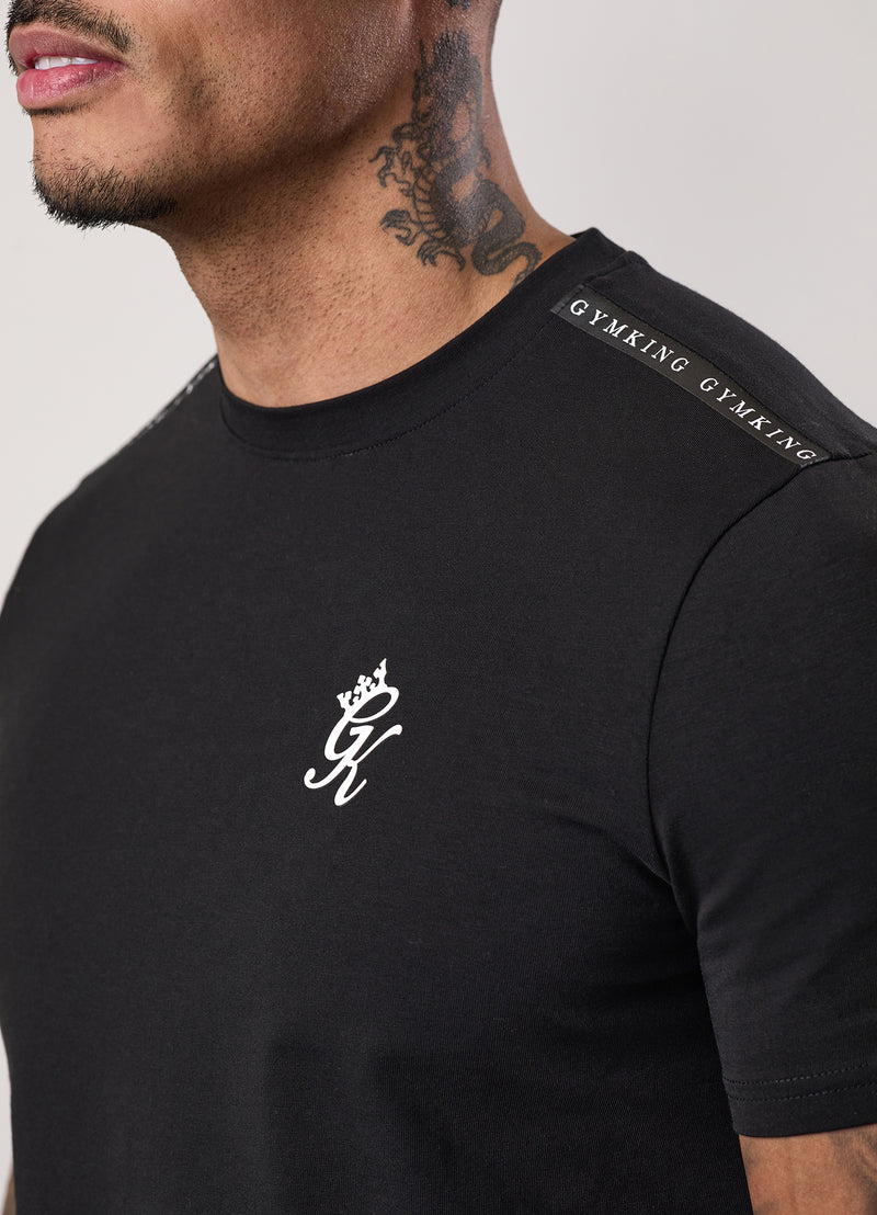 Gym King Taped Jersey Tee - Black