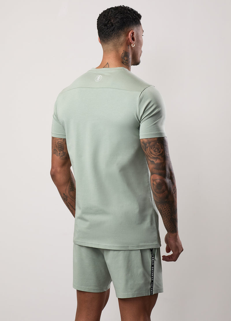 Gym King Taped Jersey Tee - Frosted Sage