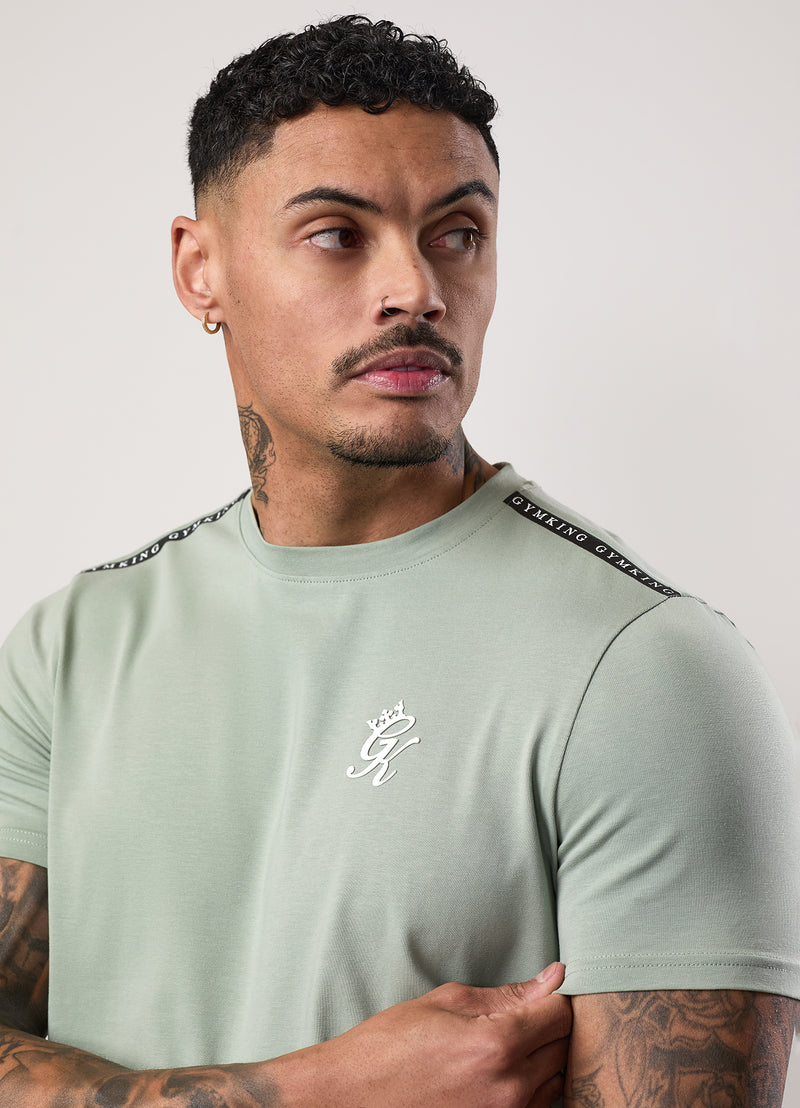 Gym King Taped Jersey Tee - Frosted Sage