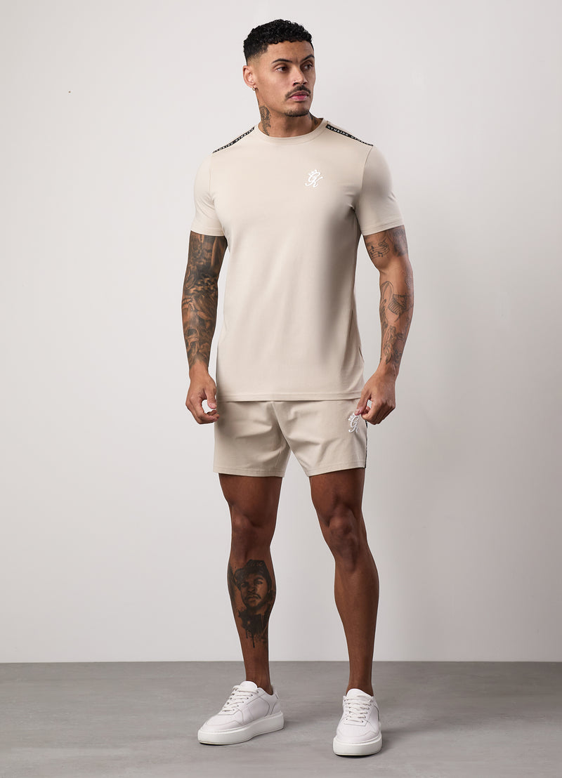 Gym King Taped Jersey Short - Light Stone