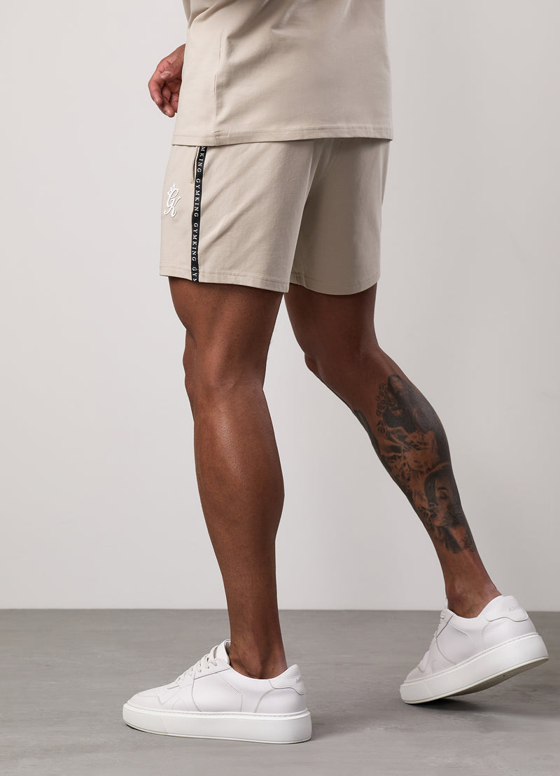 Gym King Taped Jersey Short - Light Stone