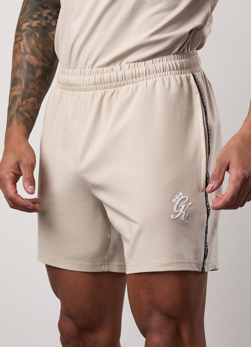 Gym King Taped Jersey Short - Light Stone