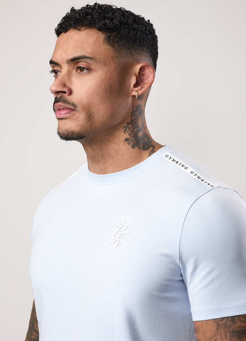 Gym King Taped Jersey Tee - Sky Blue