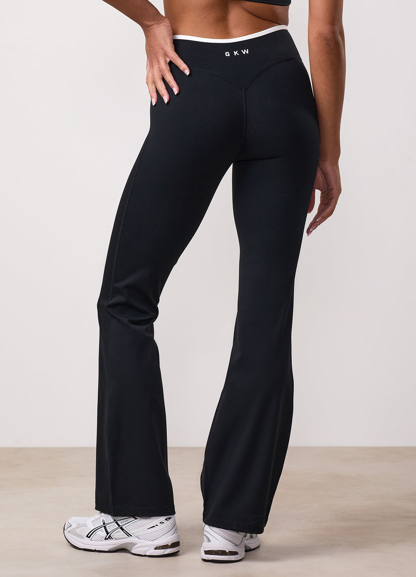 GKW Wrap Over Contrast Yoga Pant Petite - Black