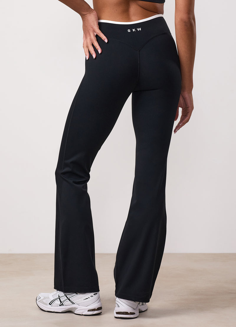 GKW Wrap Over Contrast Yoga Pant - Black