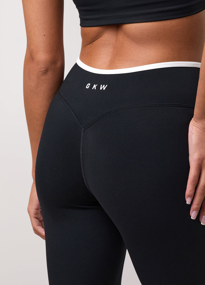 GKW Wrap Over Contrast Yoga Pant Petite - Black